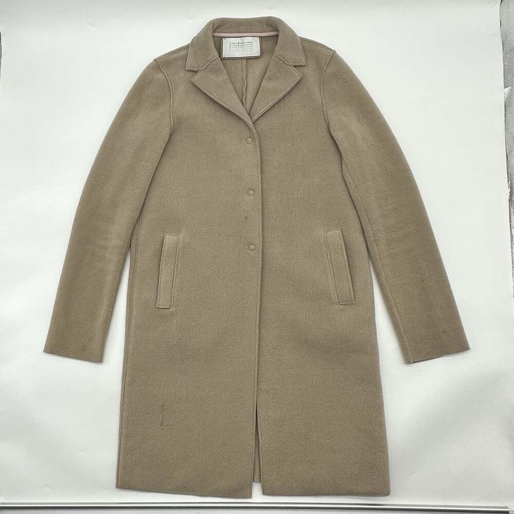 Harris Wharf London IT Size 38 / US XXS Tan Single Breasted Long Pea Coat STAINS